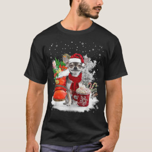 Chihuahua Christmas Santa Hat Eggnog Boots Snow Xm T-Shirt