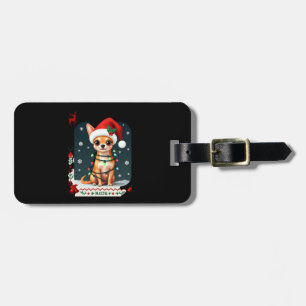 Chihuahua Christmas Santa Ugly Sweater Dog Lover X Luggage Tag