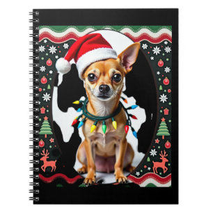 Chihuahua Christmas Santa Ugly Sweater Dog Lover X Notebook