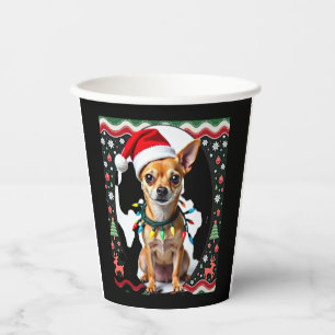 Chihuahua Christmas Santa Ugly Sweater Dog Lover X Paper Cups