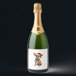 Chihuahua Christmas Santa Ugly Sweater Dog Lover X Sparkling Wine Label<br><div class="desc">Chihuahua Christmas Santa Ugly Sweater Dog Lover Xmas 4</div>