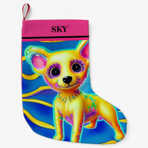 CHIHUAHUA Christmas Stocking with name.