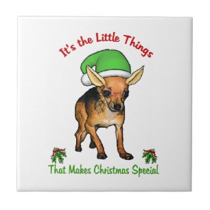 Chihuahua Christmas Tile