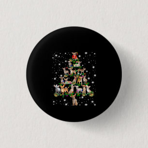 Chihuahua Christmas Tree Covered By Flashlight 3 Cm Round Badge