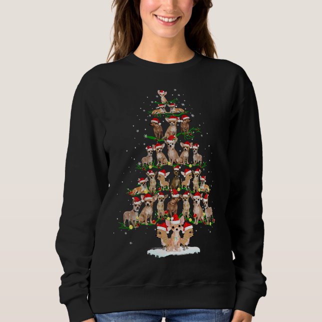 Chihuahua Christmas Tree Funny Tee Xmas Chihuahua  (Front)