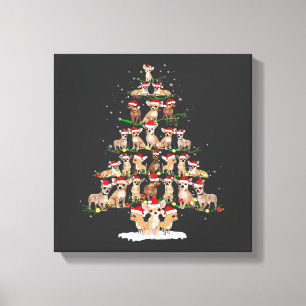 Chihuahua Christmas Tree Funny Tee Xmas Chihuahua Canvas Print