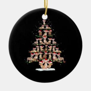 Chihuahua Christmas Tree Funny Tee Xmas Chihuahua  Ceramic Tree Decoration