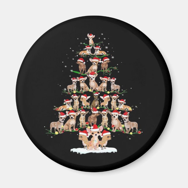 Chihuahua Christmas Tree Funny Tee Xmas Chihuahua  Magnet (Front)