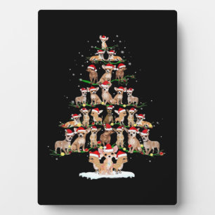 Chihuahua Christmas Tree Funny Tee Xmas Chihuahua  Plaque
