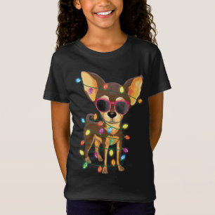 Chihuahua Christmas Tree Lights Dog Mum Dad Xmas C T-Shirt