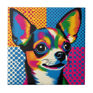 Chihuahua, Colorful Pop Art Style, Tile