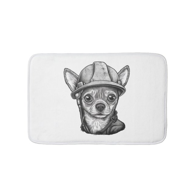 Chihuahua  Construction Worker  Construction    Bath Mat (Front)