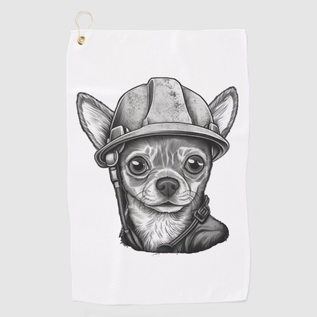 Chihuahua  Construction Worker  Construction    Golf Towel (Front)