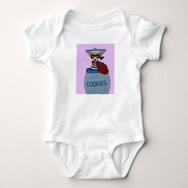 Chihuahua Cookie Thief Baby Bodysuit (Front)