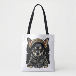 Chihuahua Cool Dog Rap Hip-Hop Gangster Tote Bag