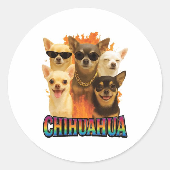 Chihuahua Copy Classic Round Sticker (Front)