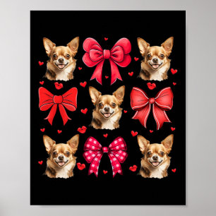 Chihuahua Coquette Bow Puppy Lover Dog Mom Valenti Poster