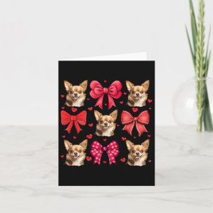 Chihuahua Coquette Bow Puppy Lover Dog Mum Valenti Card