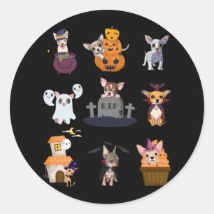 Chihuahua Costume Halloween T-Shirt Cute Halloween Classic Round Sticker