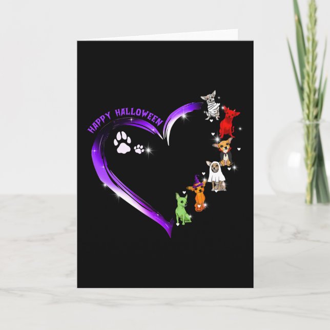 Chihuahua Costume Happy Halloween Shirt Funny Dog Card (Front)