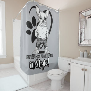 Chihuahua Couture: Street Style Edition Shower Curtain