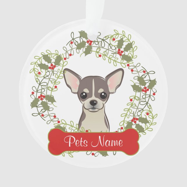 Chihuahua Customisable Ornament (Front)