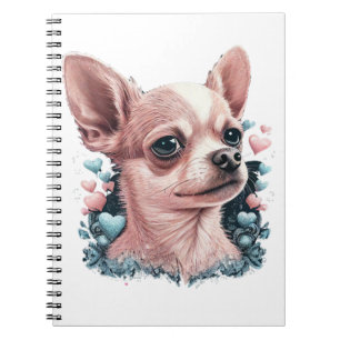 Chihuahua Cute Dog Beautiful Flowers Girl Notebook