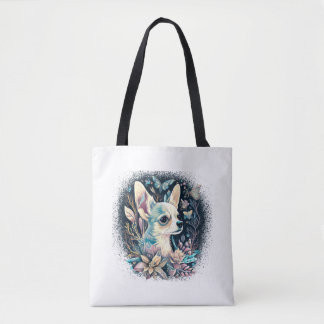 Chihuahua Cute Dog Beautiful Flowers Girl Tote Bag