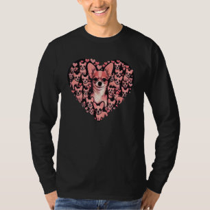 Chihuahua Cute Dog Puppy Hearts Pink Girlie Rosa W T-Shirt