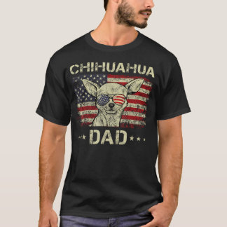 Chihuahua Dad Dog Lovers American Flag 4Th Of T-Shirt