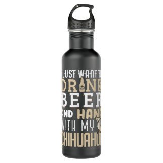 Chihuahua Dad  Funny Father's Day Dog Lover  Beer  710 Ml Water Bottle
