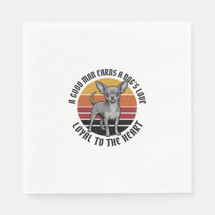 Chihuahua Dad Shirt Vintage Engraving Dog Lover De Napkin