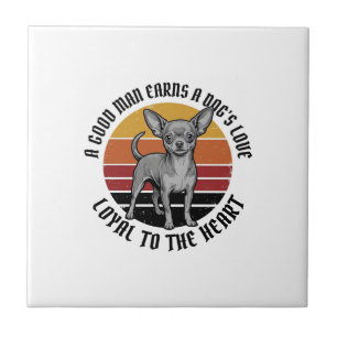 Chihuahua Dad Shirt Vintage Engraving Dog Lover De Tile
