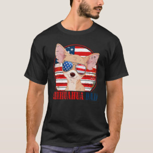 Chihuahua Dad Vintage American Flag Patriotic Sung T-Shirt