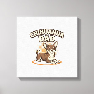 Chihuahua Dad Vintage Engraving Dog Lover Design_1 Canvas Print