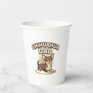 Chihuahua Dad Vintage Engraving Dog Lover Design_1 Paper Cups