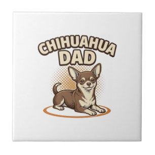 Chihuahua Dad Vintage Engraving Dog Lover Design_1 Tile
