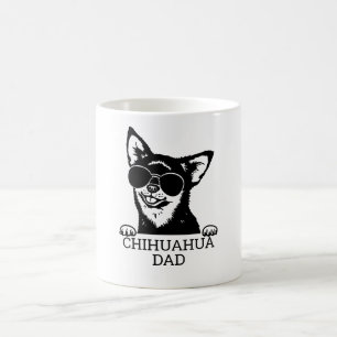 Chihuahua Dad Wearing Glasses Father's Day Pets Coffee Mug
