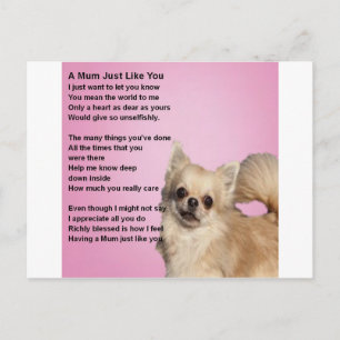 chihuahua Design - Mum Poem Postcard