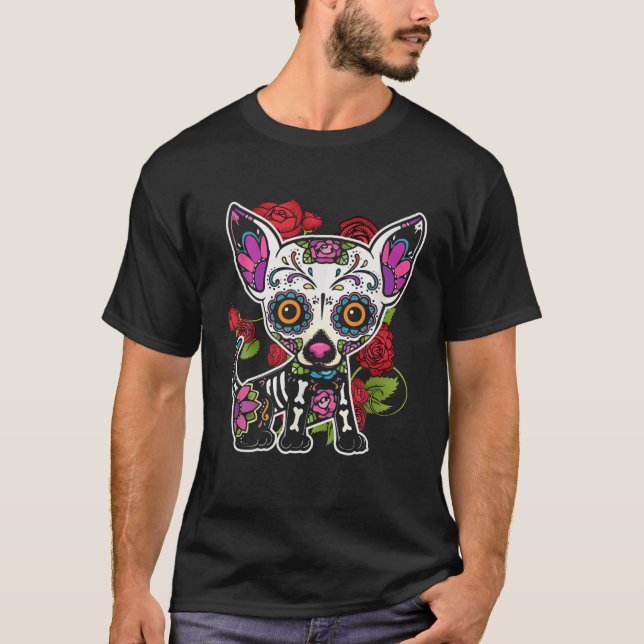 Chihuahua Dia De Los Muertos Day Of The Dead Dog S T-Shirt (Front)