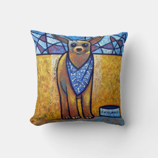 Chihuahua Dog Art - Contemporary Cubist Throw Pill Cushion