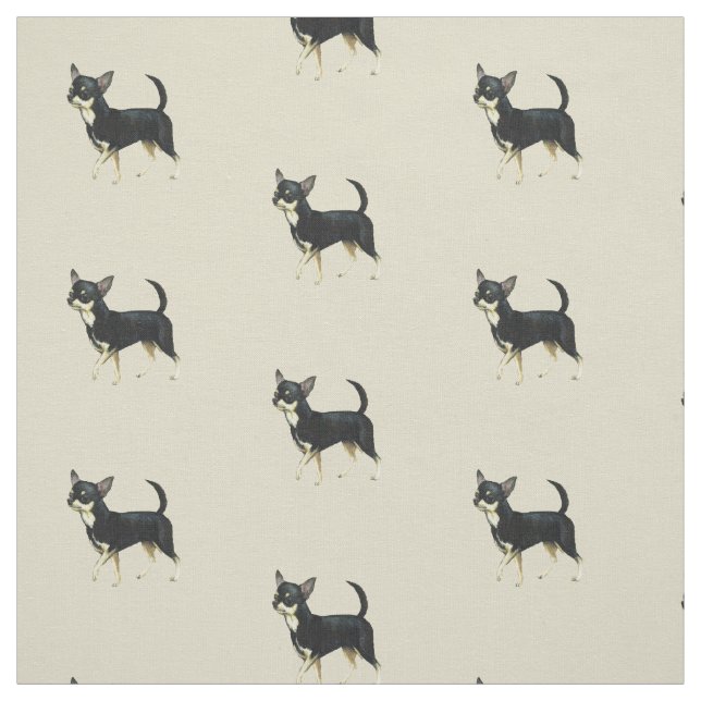 Chihuahua Dog Art Fabric (Swatch)