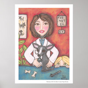 Chihuahua Dog At The Veterinarian Clinic Poster