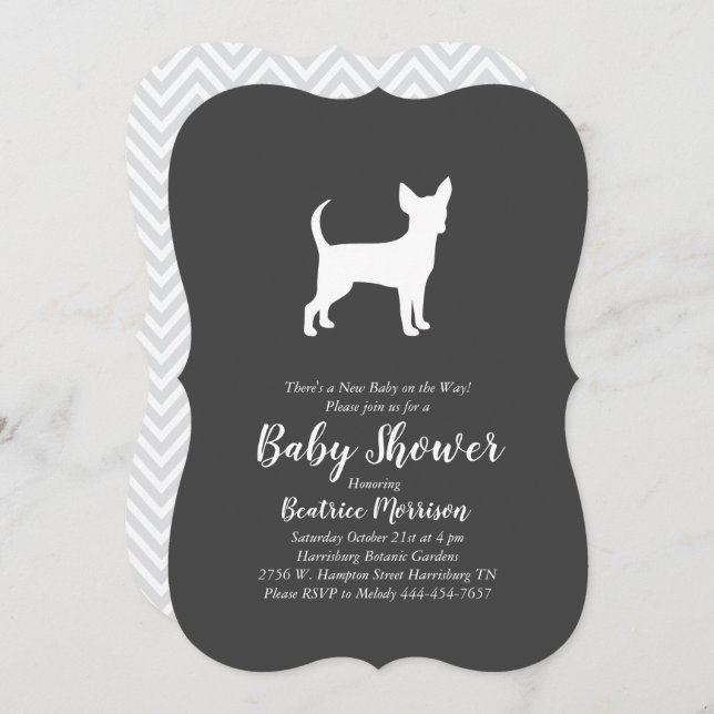 Chihuahua Dog Baby Shower Gender Neutral Invitation (Front/Back)