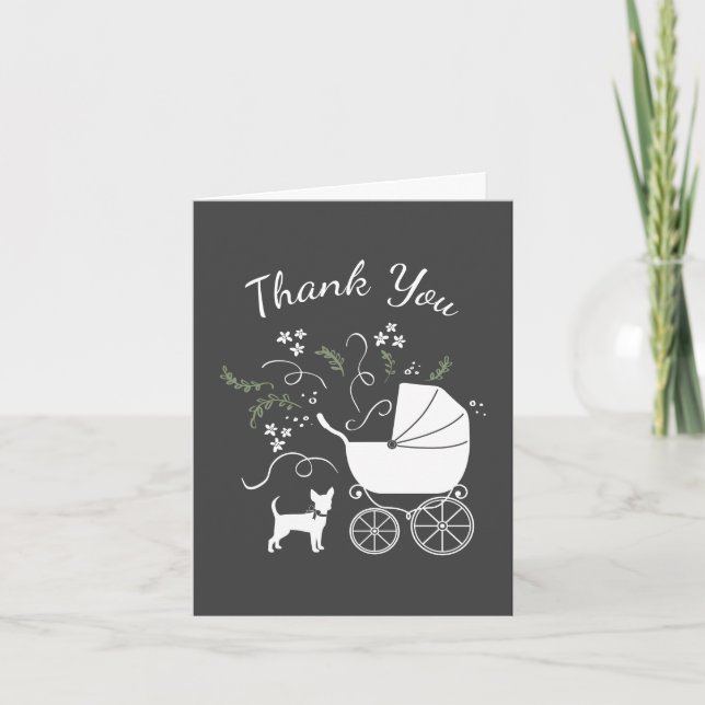 Chihuahua Dog Baby Shower Gender Neutral Thank You Card (Front)