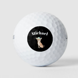 Chihuahua Dog Black Personal Golf Balls
