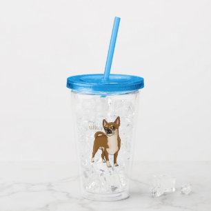 Chihuahua dog cartoon illustration  acrylic tumbler