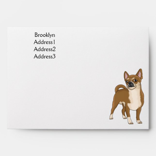 Chihuahua dog cartoon illustration  envelope (Front)