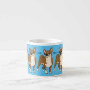Chihuahua dog cartoon illustration espresso cup
