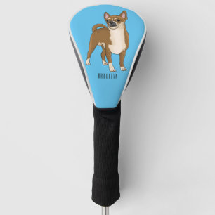 Chihuahua dog cartoon illustration golf head cover